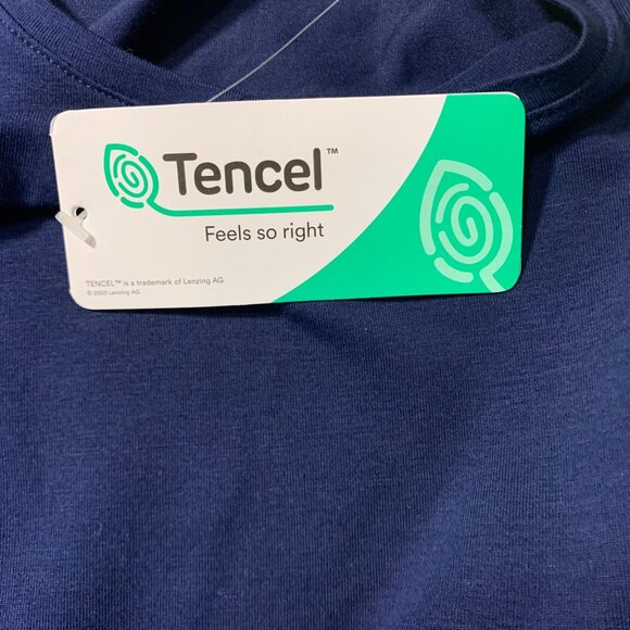 Lands End Blue Tencel Short Sleeve Crew Neck Tee Shirt - M - Picture 5 of 5